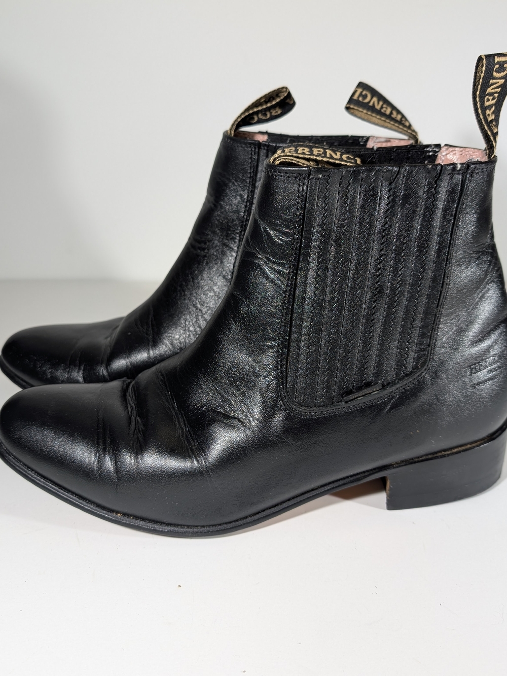 Herencia Black Leather Chelsea Boots 28 1/2
